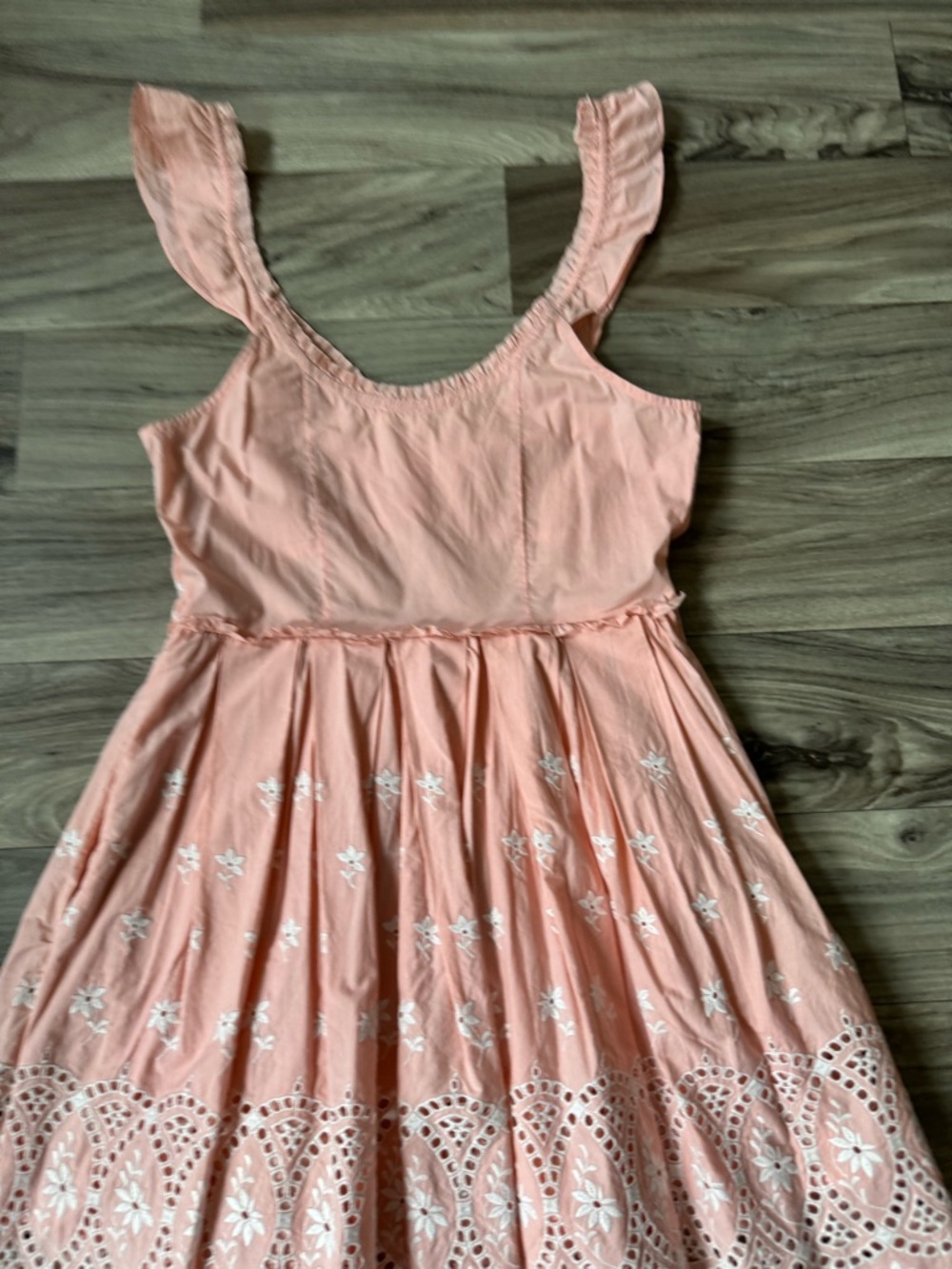LoveShackFancy Mochi Cotton Eyelet Mini Dress in Pink Size 6 - Picture 7 of 9
